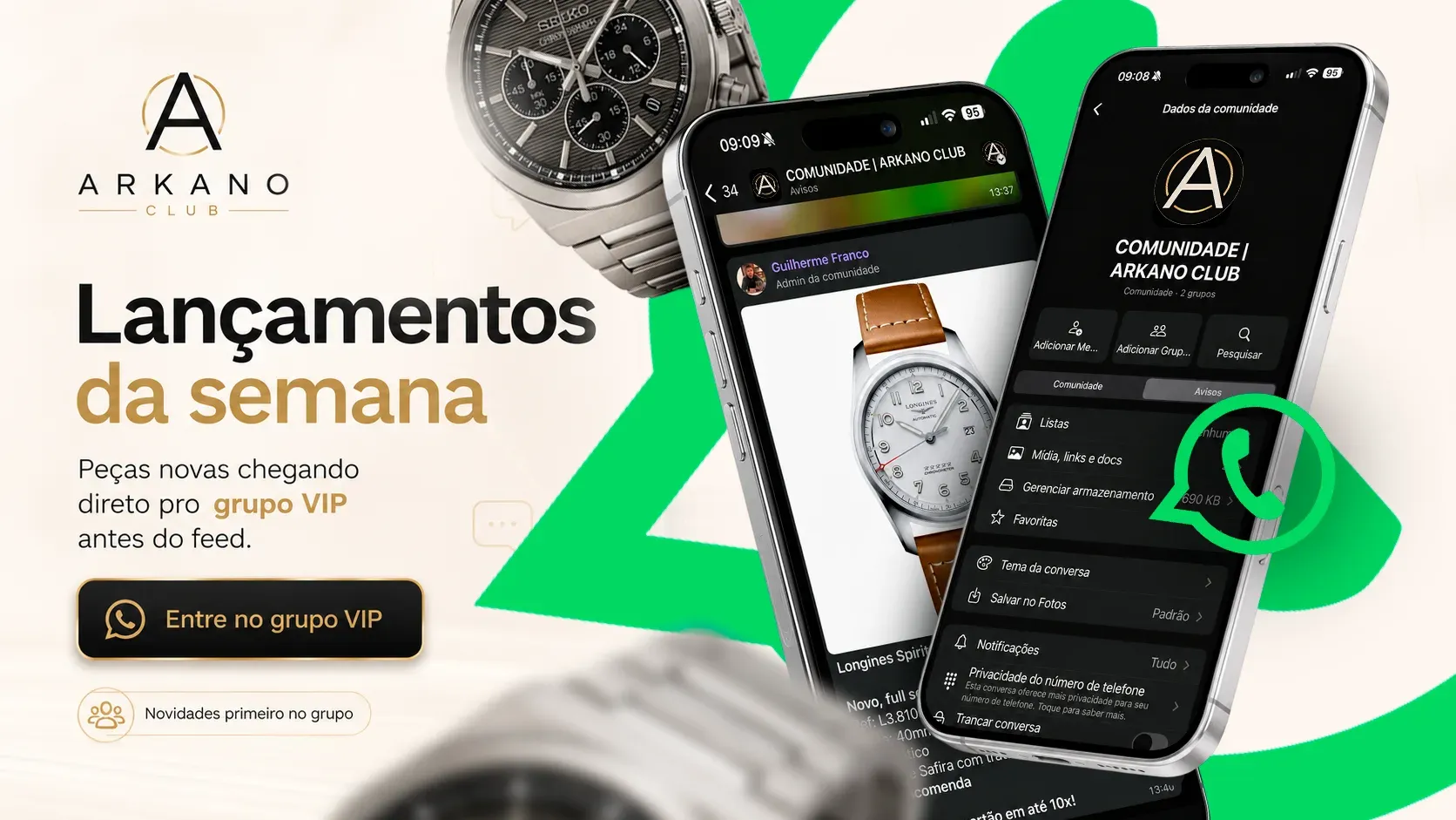 Lancamentos da semana. Pecas novas chegando direto pro grupo VIP antes do feed.