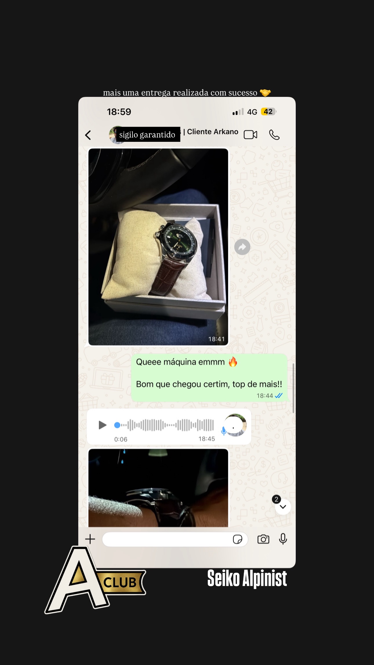 Depoimento de cliente do Arkano Club