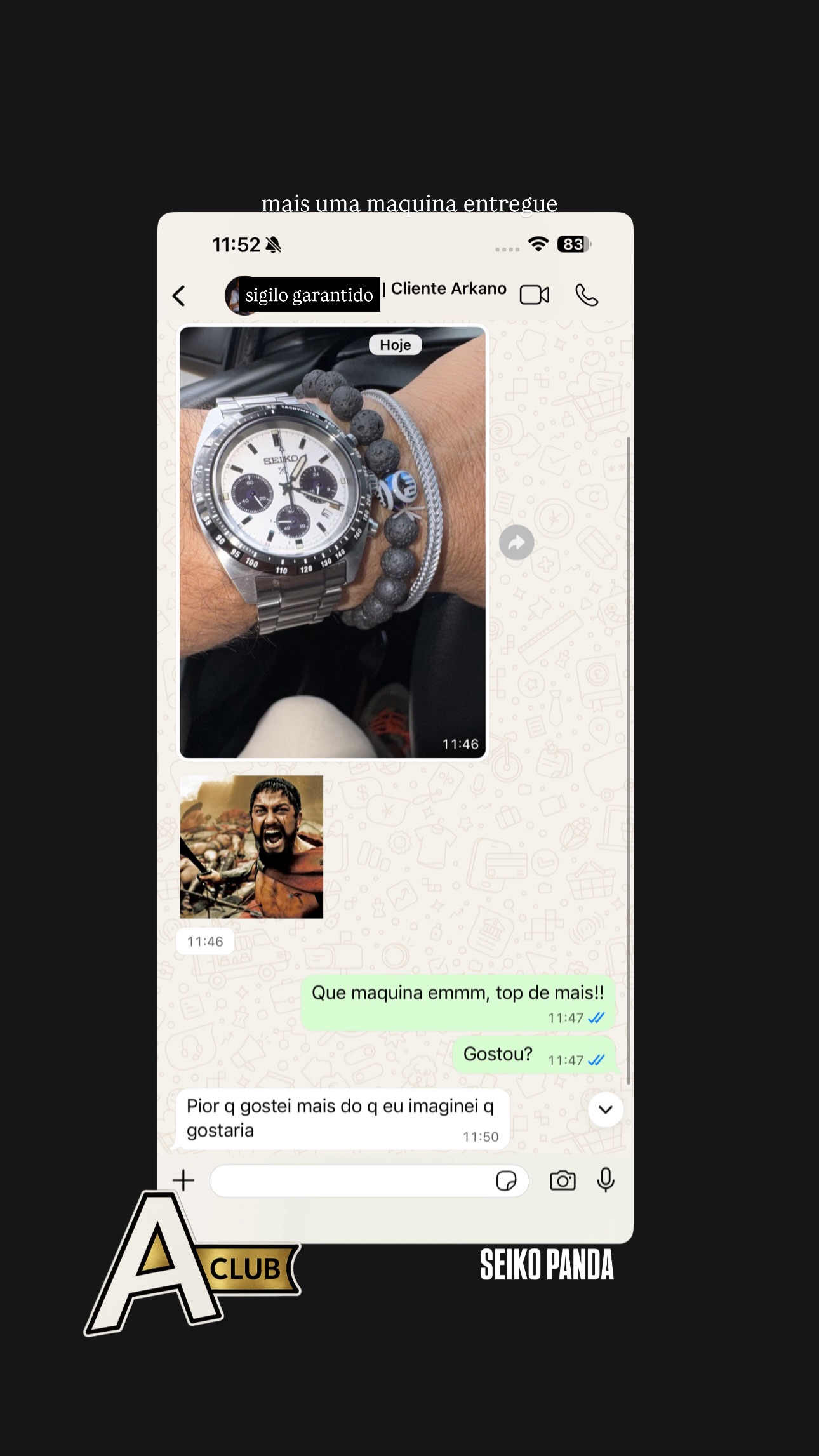 Depoimento de cliente do Arkano Club